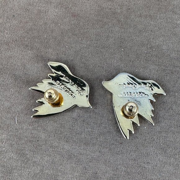 Vintage Rare LAUREL BURCH Earrings Celeste Birds Post Earrings Green Wing tips - Picture 4 of 6